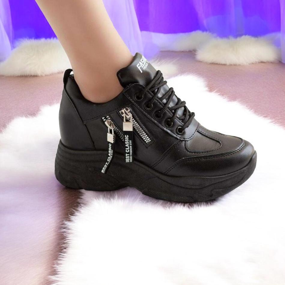 Women High Ankle Double Zip Shoes