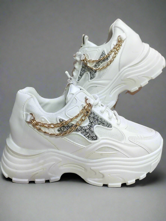 Women Double Chain Sneaker Shoes Premium